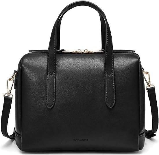 Vegan Leather Vintage Boston Bag For Women Top Handle Satchel Retro Crossbody Shoulder Purse Handbag