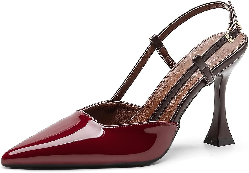 Talons à orteil pointus pour femmes Escarpins Bracelet de cheville Chaussures de mariage habillées