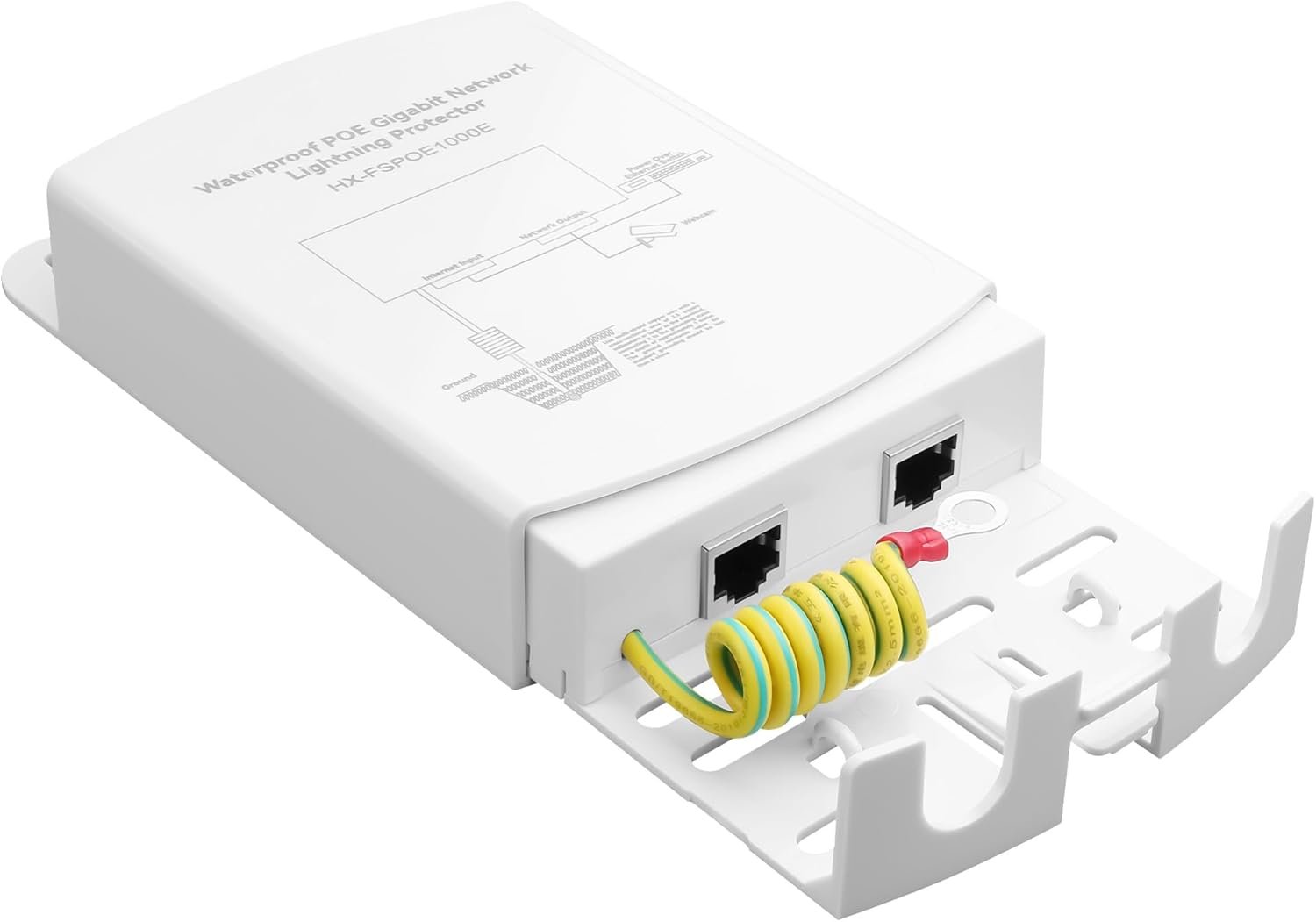 Protecteur de surtension Ethernet Gigabit PoE extérieur IEEE802.3Af/At/BT 1000 Mbps, Protection Contre la Foudre 5KA IP65 (réseau et Alimentation)
