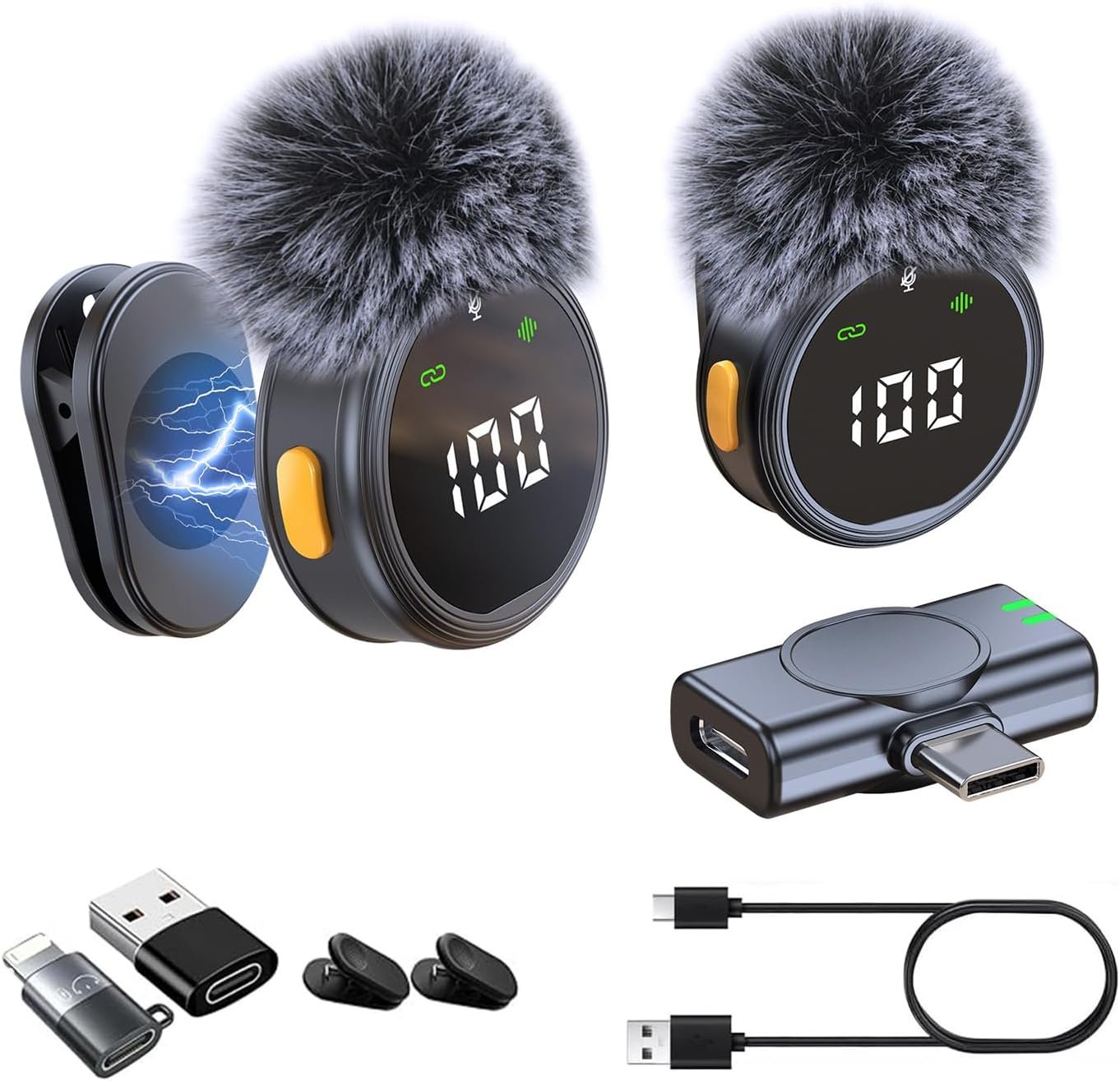 Micro Cravate sans Fil,Mini Microphone Lavalier sans Fil Plug and Play avec Réduction de Bruit,Micro sans Fil pour Smartphone iPhone Android,TikTok,Vlogs,Intervie
