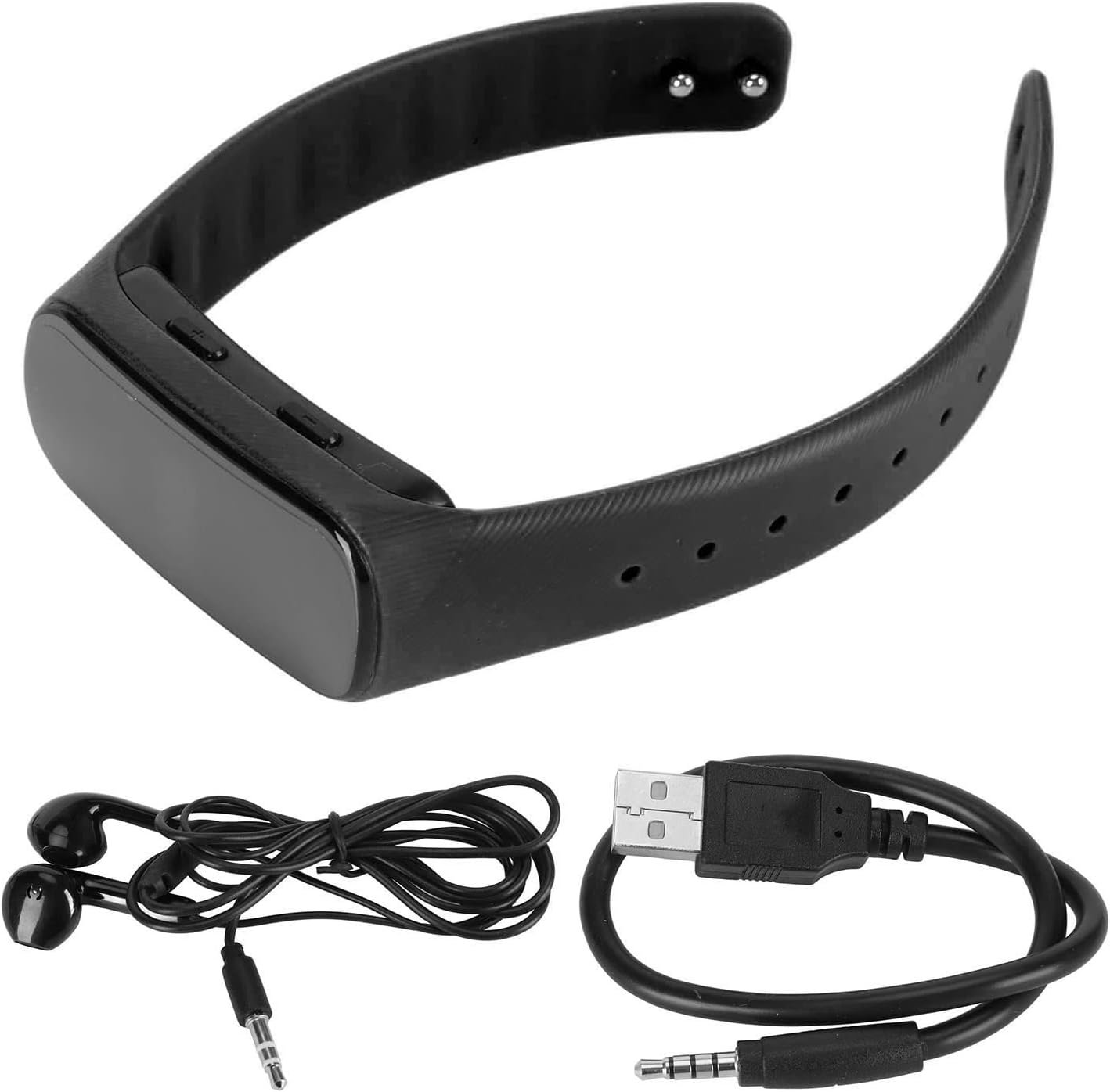 Enregistreur Vocal Montre HD réduction du Bruit Lecteur MP3 activé par la Voix Bracelet enregistreur numérique avec Affichage, Professionnels Noir