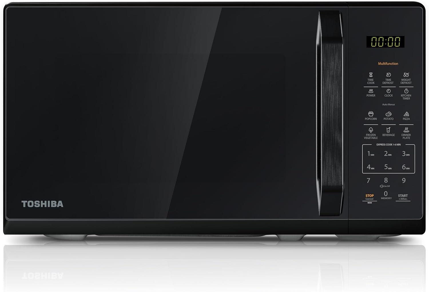 Four Micro-ondes Posable 20L MW3-EM20PE(BM), 800W,6 Menus Automatiques, avec Éclairage LED Brillant, Noir