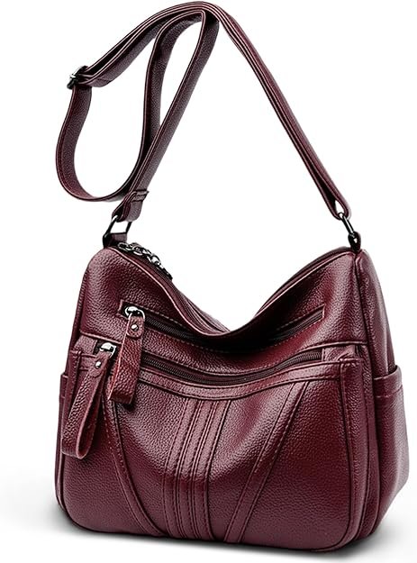 Sac À Main Femme Porté Épaule Crossbody, Sac PU Étanche Moyen Avec Fermeture Éclair Et Compartiments Multiples, Polyvalent Pour Quotidien Travail Voyage Shopping