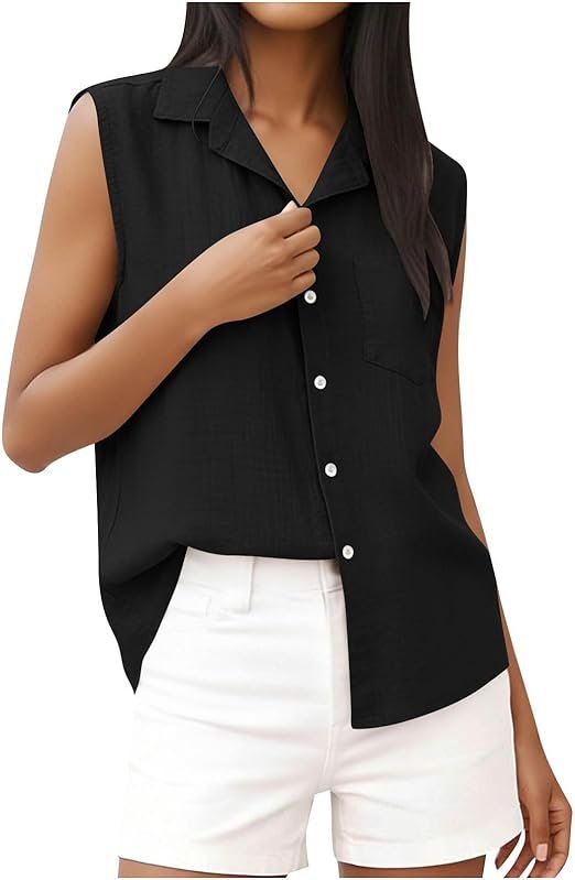 Haut Femme sans Manches Sexy Basique D'été Top Classics Elegant 2026 Caraco