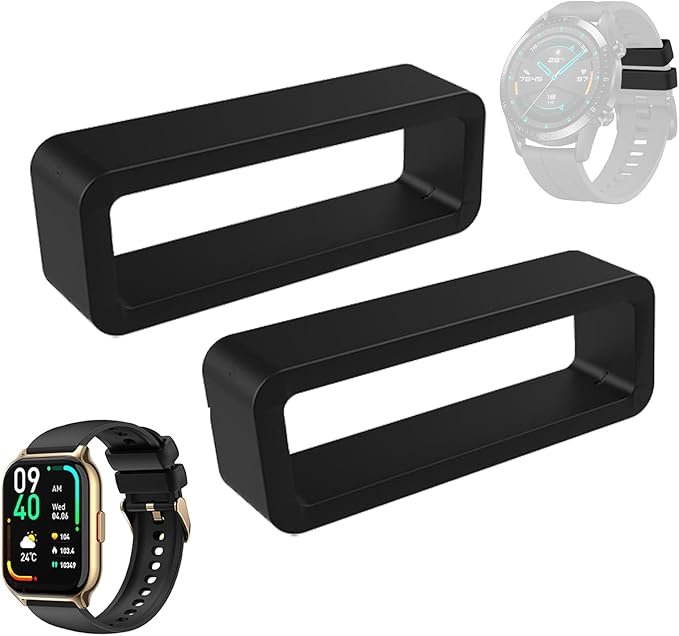Lot De 2 Boucles De Bracelet Montre De Remplacement, Passant Bracelet Montre Silicone,18/20/22/24mm Boucles De Fixation pour Bracelets De Montres, pour Adultes Et Enfant