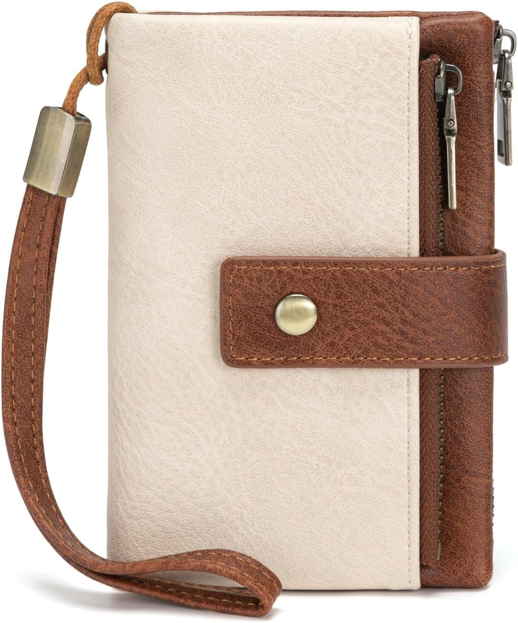 Portefeuille Femme Grand Format,Portefeuille pour Femme Cuir PU Vintage Porte Monnaie RFID Blocage, Porte Feuille pour Femme avec Multi Cartes et éclair Poche à Monnaie