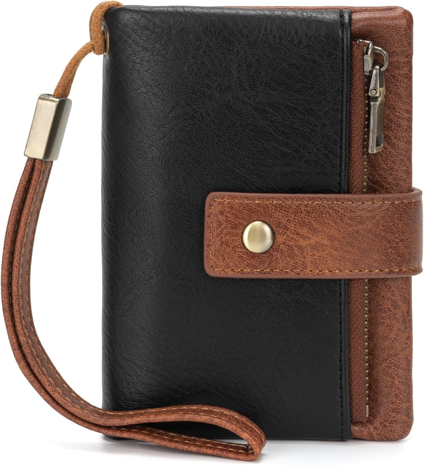 Portefeuille pour Femme Cuir PU Vintage Porte Monnaie RFID Blocage, Porte Feuille pour Femme avec Multi Cartes et éclair Poche à Monnaie