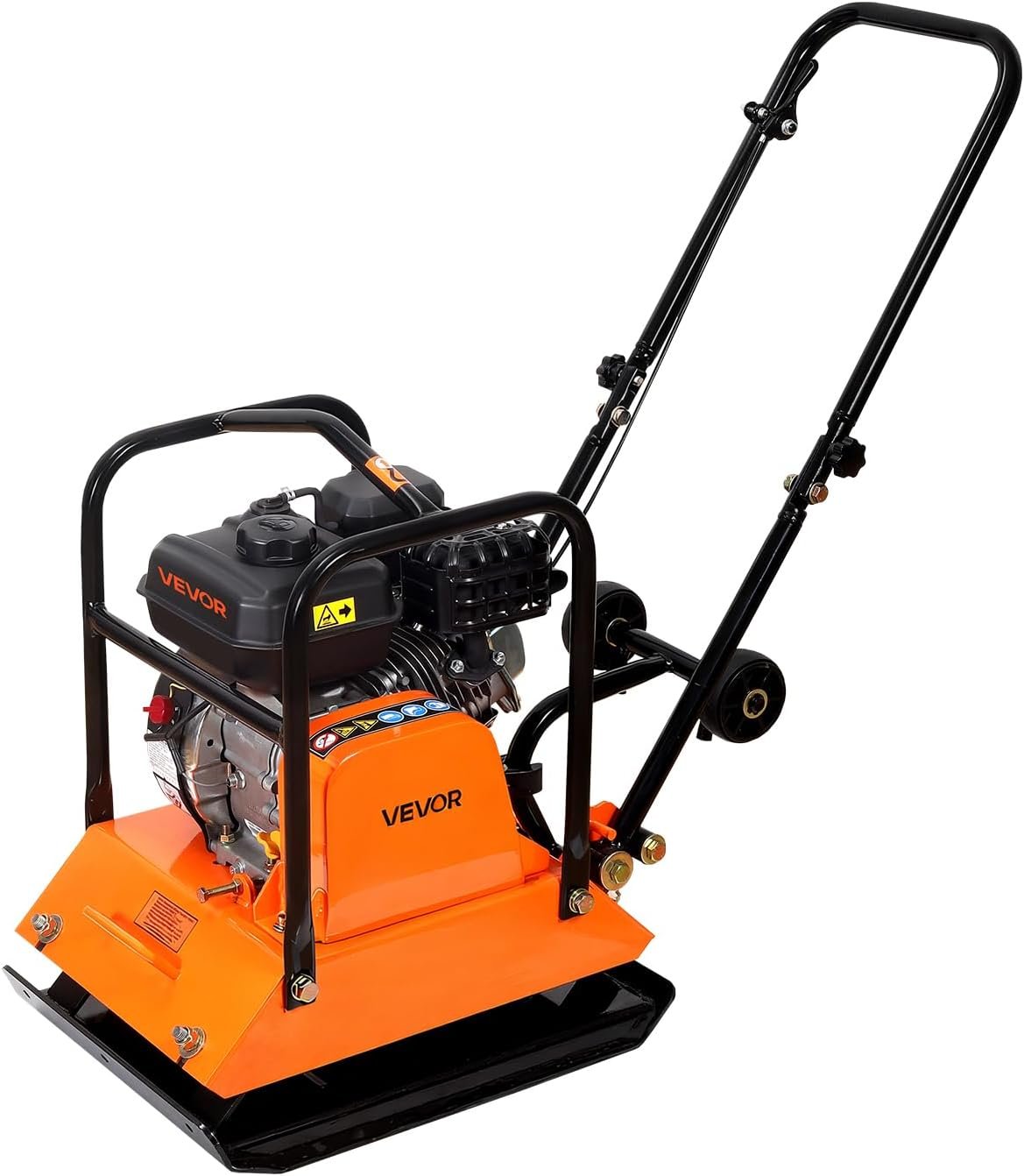 VEVOR Plate Compactor, 6.5 HP 196CC Gas Engine, 5700 VPM Vibrating Ground Rammer, 4047 lbs Compaction Force, 21 x 16 in Plate, Walk Behind Compactor for Paver Landscaping, Asphalt, Foundation, Soil  Click to see full view  Alexa AI Ask Alexa  VEVOR