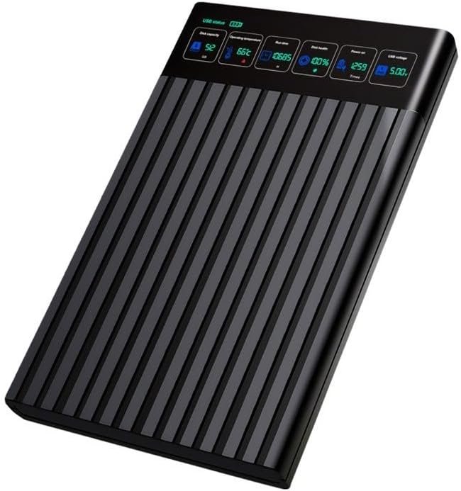 Contenu de la livraison : comprend un boîtier de disque dur et un câble de données. Conçu pour les disques durs et SSD standard 5" II/III jusqu'à 8 To afin que vous puissiez réutiliser les disques internes comme stockage portable. Affichage LED sur l'app