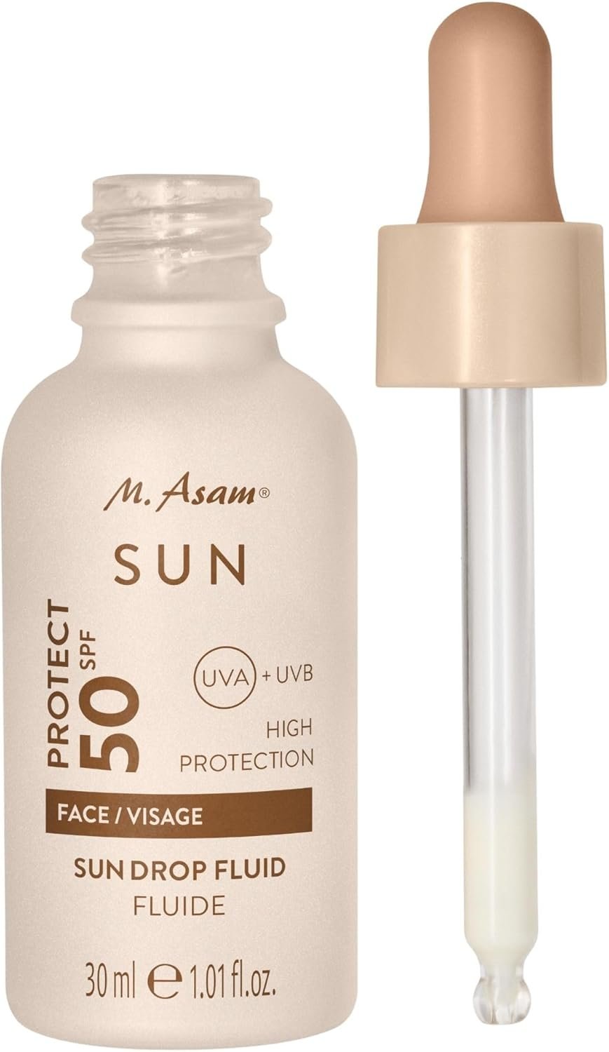 M. Asam SUN Drop Fluid SPF 50 (50ml) - Crème Solaire Hydratante Avec SPF 50, Protection Solaire Pour Le Visage, Skin Care & Soins Hydratants Pour Soin Femme