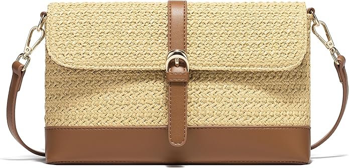 Raffia Crossbody Bag Straw Purses for Women Woven Summer Beach Boho Handbag