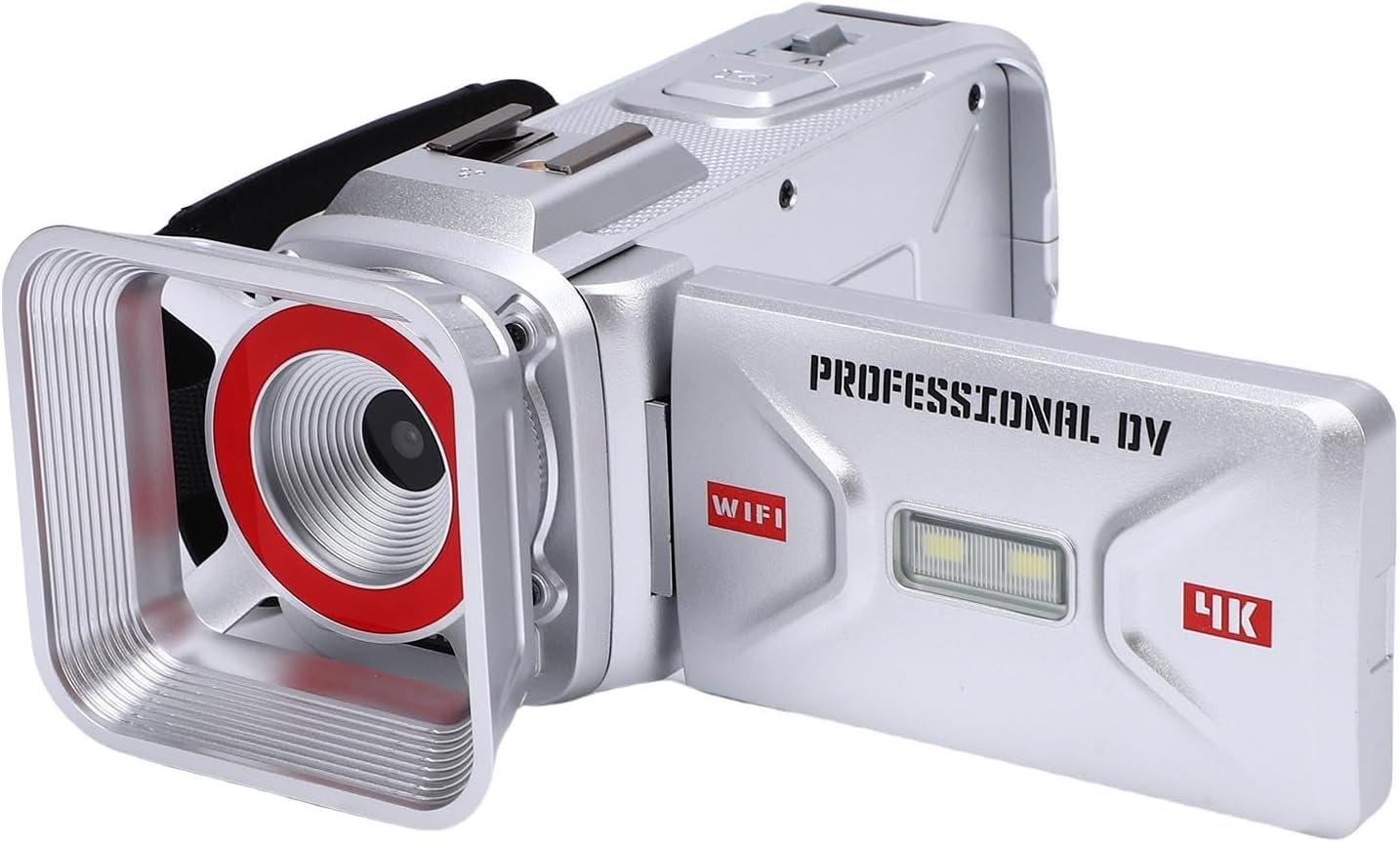 Caméra Vidéo 4K, Caméscope 64MP avec Zoom Numérique 18X, écran Rotatif de 3,0 Pouces, WiFi, pour Youtube Vlogging Travel School Recording