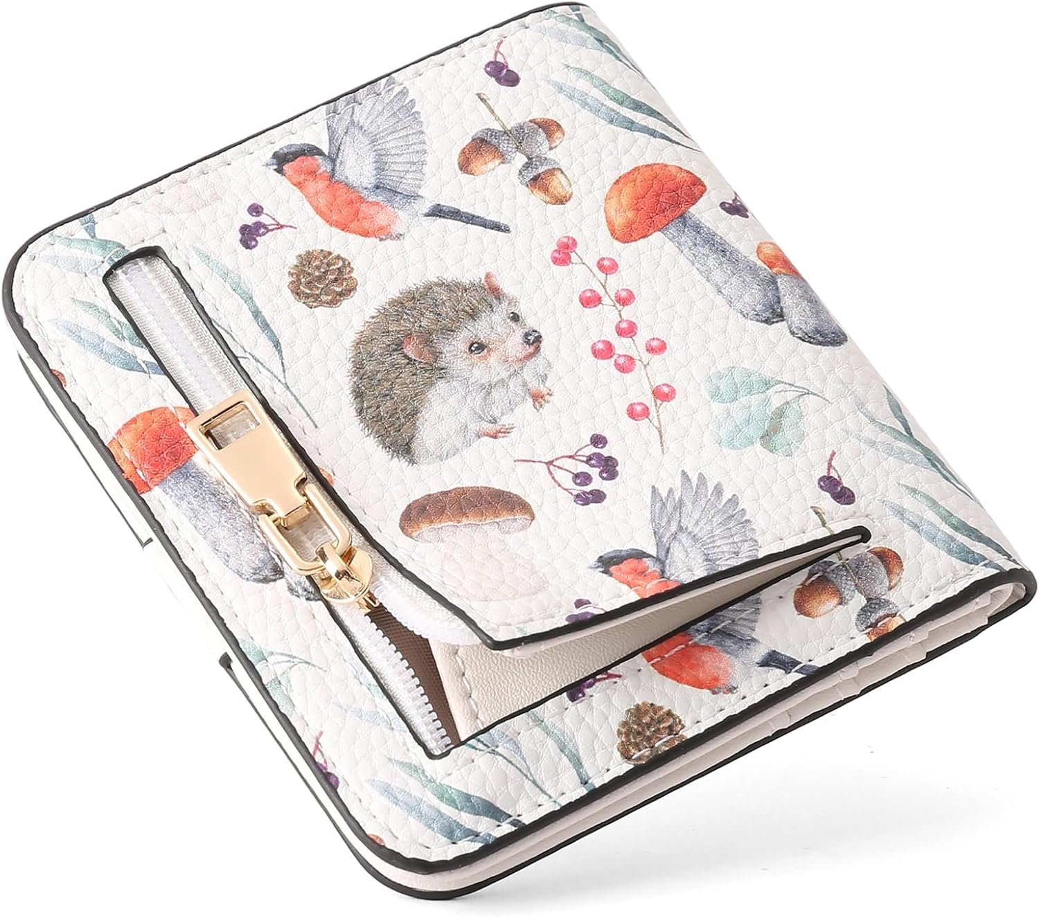 Petit Portefeuille Femme, Porte Monnaie Blocage RFID, Porte Carte en Cuir Vegan, Mini Porte-Monnaie avec Poche de Pièce à Fermeture Éclair