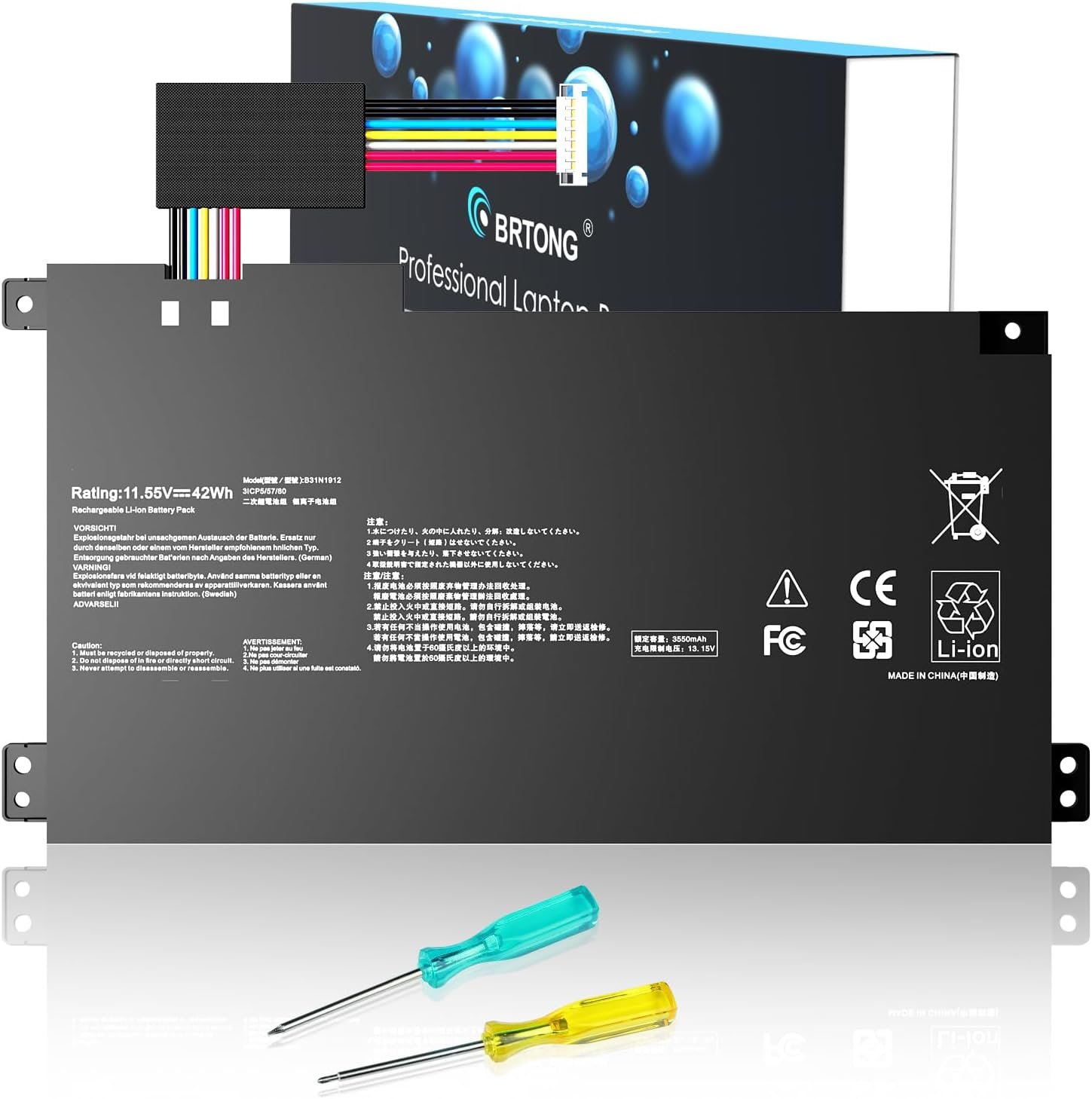 Batterie de remplacement C31N1912 / B31N1912 pour ASUS VivoBook 14 / 15 – Compatible E410MA, E410M, E410KA, L410MA, F414MA, L510MA et E510MA – Références E410MA-EK007TS, E410MA-EK026TS, L410MA-BV058TS, F414MA-EK1890WS, L510MA-WB04 et E510KA-EJ033TS