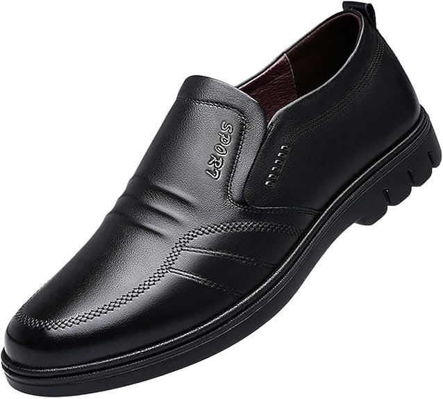 Hommes Chaussures en Cuir à la Mode et Style décontracté Nouveau Fond Plat Semelle Souple sans Lacet Confortable sans Lacet Grande Taille/1