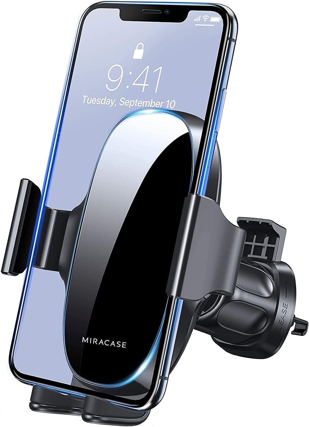 Ultra-Stable Support Telephone Voiture Grille d'aération Universel [Rotation à 360 °] Porte Telephone Voiture Compatible avec Tous Les Smartphones 4.0''-7.0''