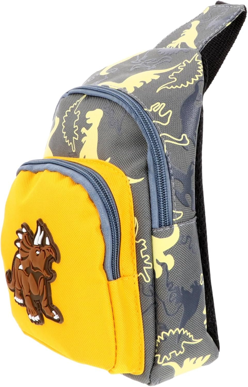 Garçon en Nylon Fermeture Dinosaure Éclair Métallique, Bandoulière Couture Lisse, Paquet de Poitrine Adorable pour Garçons