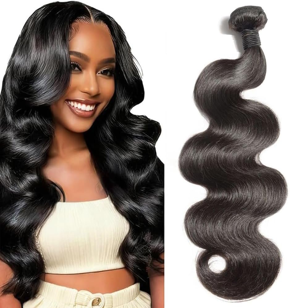 Mèche unique de cheveux à ondulations corps, tissage de cheveux humains vierges brésiliens 12A, extensions capillaires à ondulations corps 100 % non traitées, 18 pouces