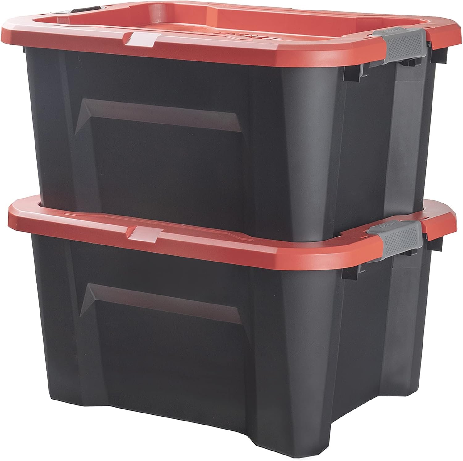 CRAFTSMAN CX 20-Gallon Heavy Duty Storage Bins with Dual Latching Lids, Stackable Plastic Storage Bins, Weather-Resistant Design, Home Organization, American Made, 2 Pack (14.3”H x 19.7”W x 28.2”D)