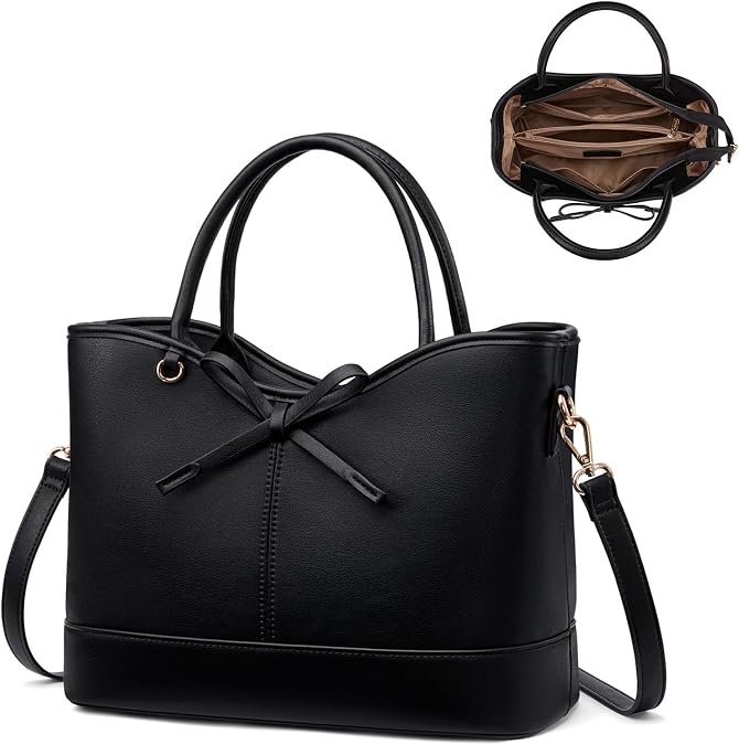 LOVEVOOK Sacs à main et sacs à main, PU Sac à main en cuir pour femme avec fermeture à glissière, mignon Bow Sac Top Handle Sacs pour dames
