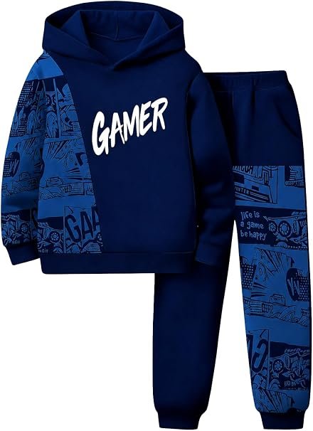Garçons Vêtements à manches longues Colorblock Sweatshirt à capuche & Pantalon 2PCS Tenues d'automne Taille 5-12 Ans