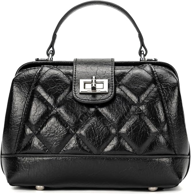 ALEX&MIA Quilted Mini Top-Handle Handbag for Women – Small Shoulder & Crossbody Bag, Evening Clutch, Daily Use, Work & Travel
