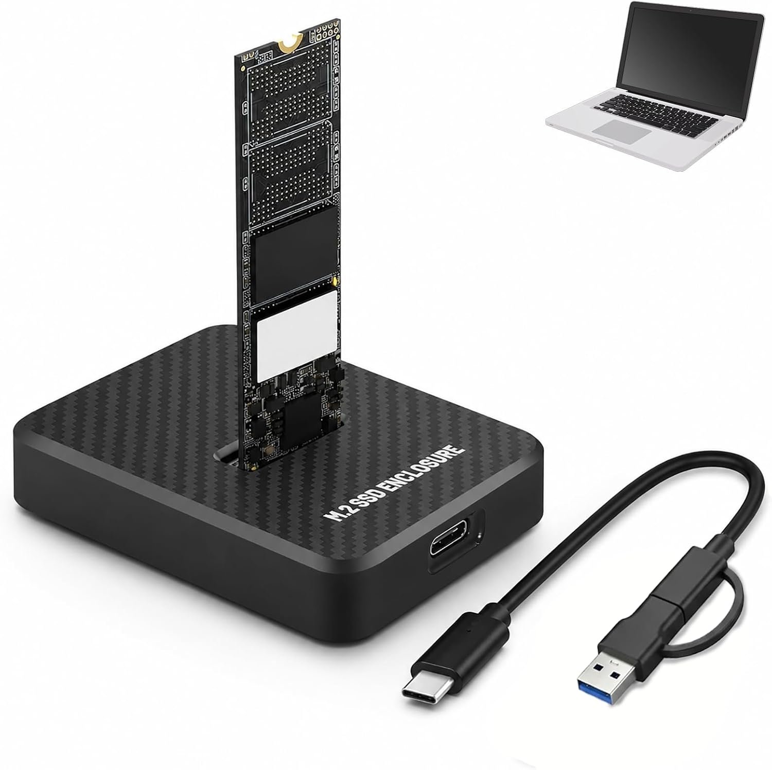 Adaptateur M.2 NVMe, Docking Station d'accueil M.2 10Gbps SSD SATA vers USB C et USB A, Externe Compatible Adaptateur NVMe SATA PCIe NGFF, Support 2230 2242 2260 2280,Lecteur M2 SSD