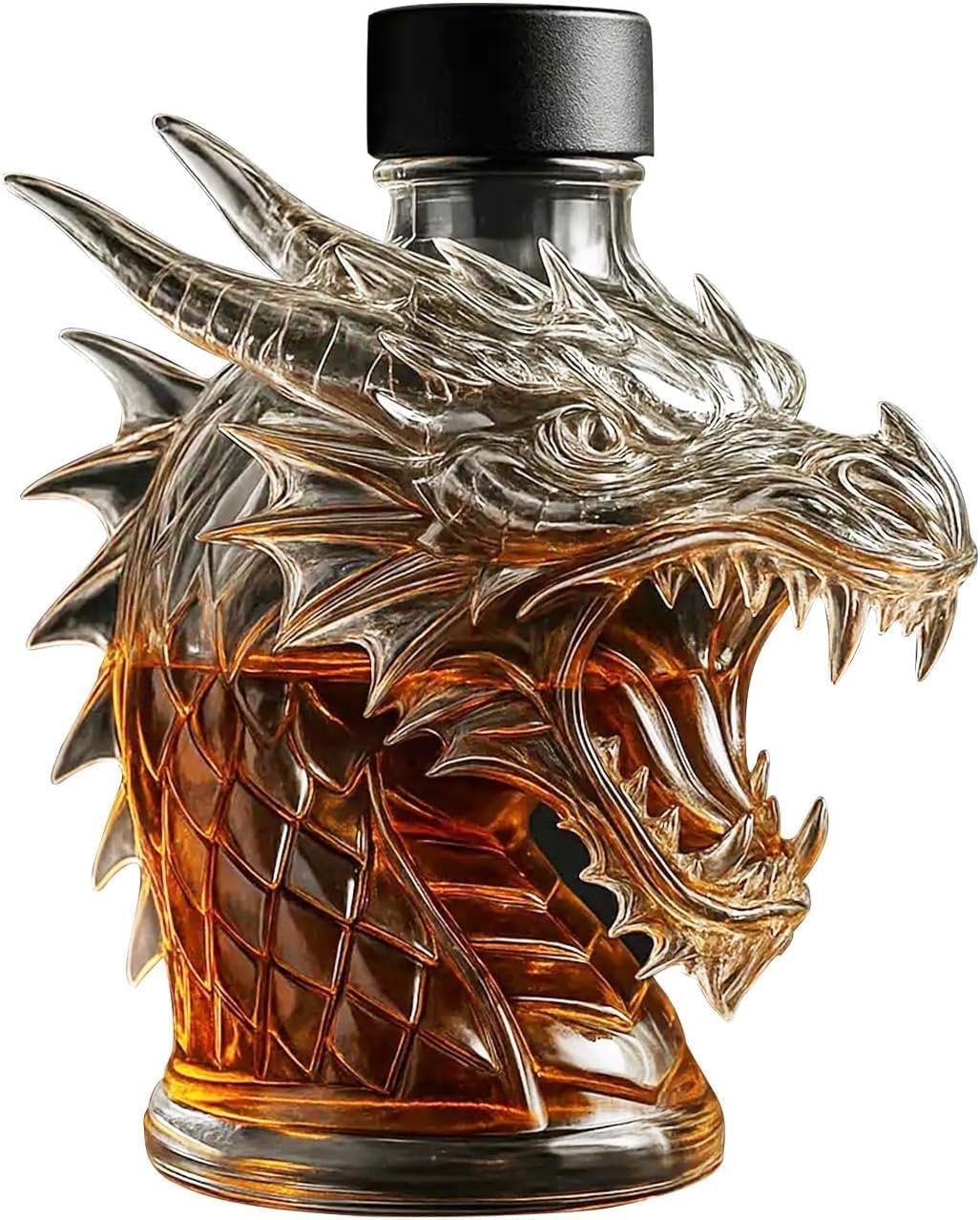 Carafe à whisky en forme de dragon en verre borosilicate 320ml – Décantateur original pour vin, alliant aération et décoration de bureau rétro