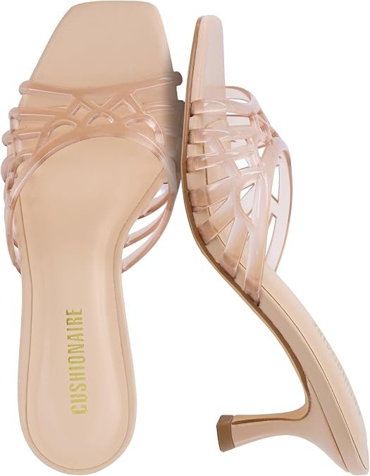 COUSSINAIRE Naty Jelly Talons pour femme, conception de mules à glissement chic avec talons modernes à bout carré pour femmes