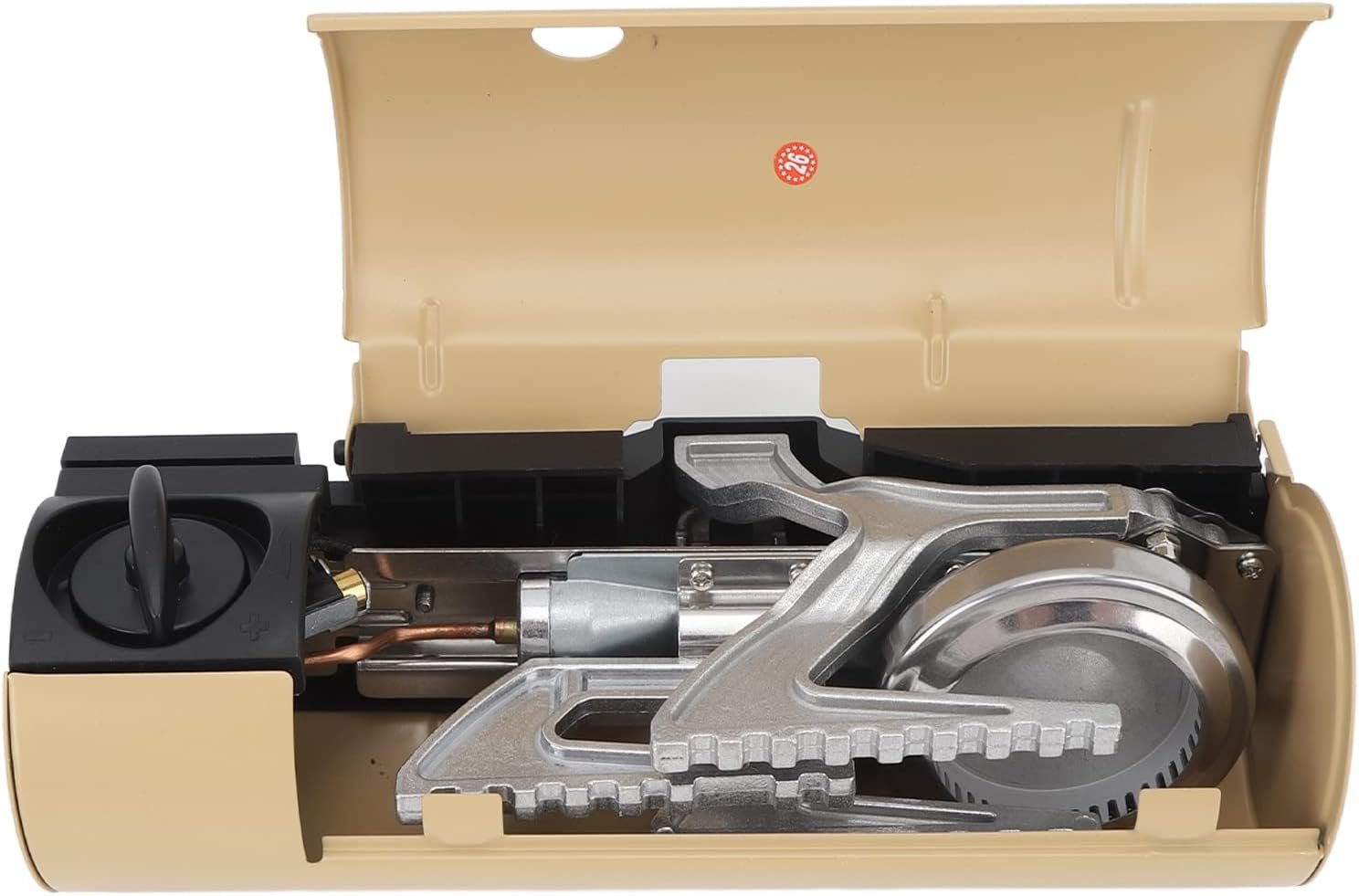 Poêle à Cassette Pliable, Fourneau à Gaz Butane Portable pour Camping en Plein Air, Conception Compacte et Légère 250x90x105mm (Kaki)
