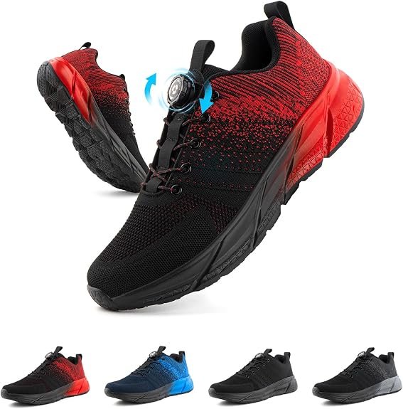 Chaussures de Running Homme Femme Baskets de Sport Sneakers Marche Fitness Gym et Outdoor Légères Lacets Autobloquants