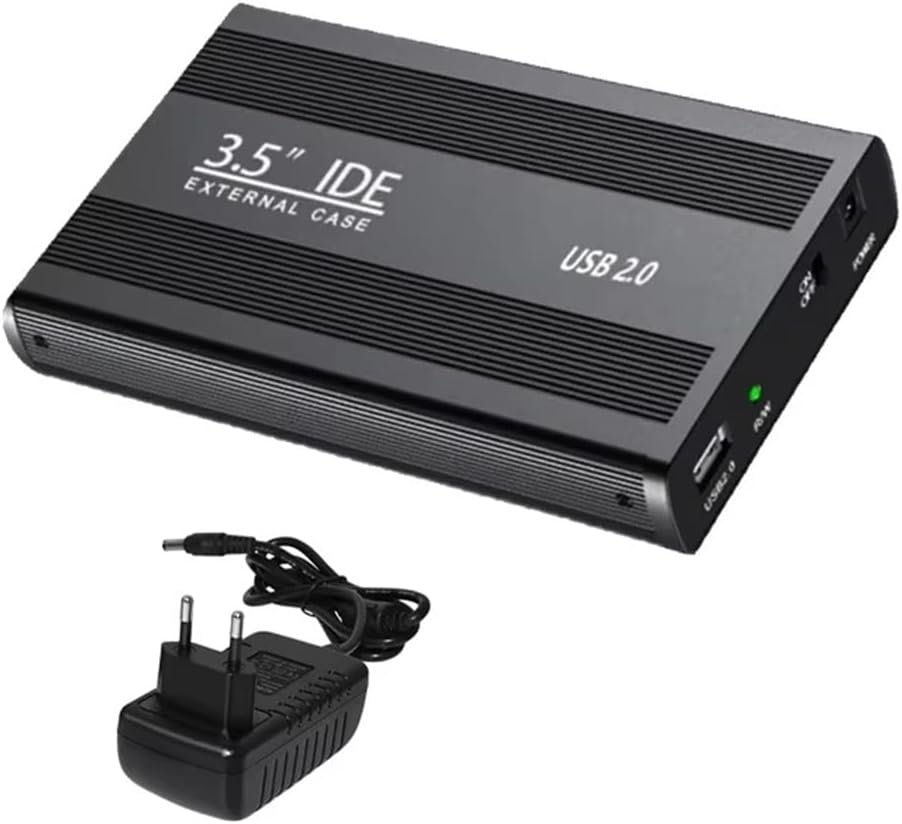 Boîtier IDE pour Disque Dur 3,5" USB vers IDE SSD HDD Externe avec Alimentation, Prise EU
