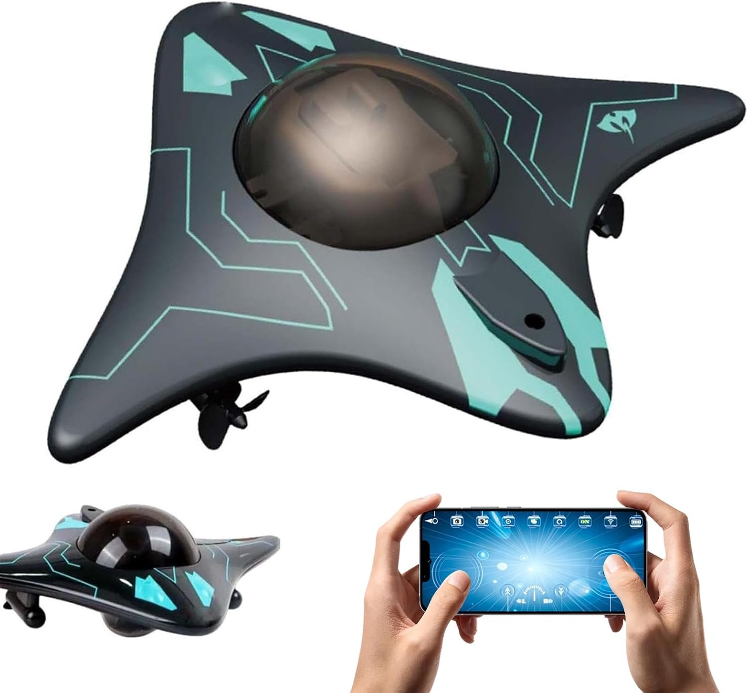 Drone Sous-Marin avec Contrôle par Application,Drone sous-marin | Drone Aquatique,Télécommande via App,Usage Sous-Marin,Contrôle Mobile, Navigation Immergée