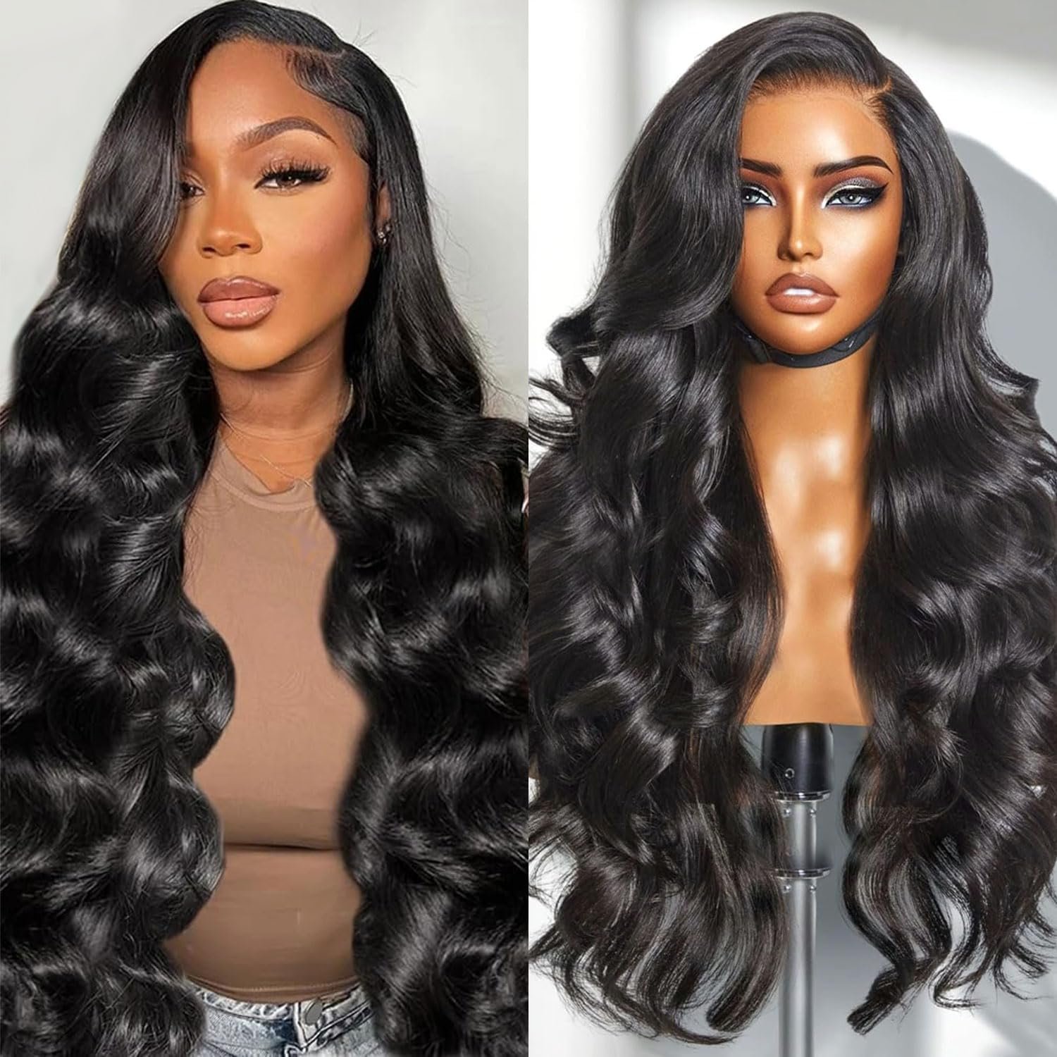 24 Pouces Perruque Cheveux Humain Densité 200% 13x4 Human Hair Wig Couleur Naturelle