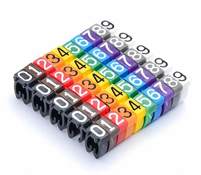 Bagues de Marquage Colorées, 0,16po H x 0,24po l, POM, 10 pièces/paquet, code couleur, pour Ø3-5,5 mm, 26-28 AWG Cat5e/Cat6/Cat6a
