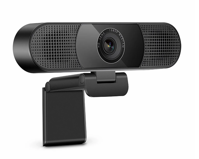 Webcam Full HD 1080p FC270S pour Appels Vidéo et VidéoConférences, avec 4 Microphones et 2 Haut-Parleurs