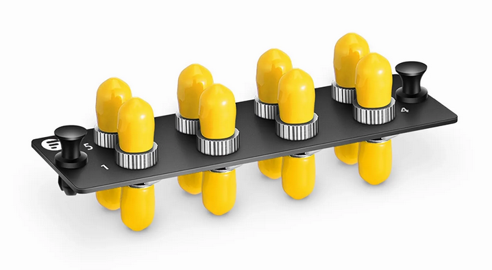 FHD® Fiber Adapter Panel, 8 Fibers OM3/OM4 Multimode, 8 x ST Simplex (Plated) Adapter, Ceramic Sleeve