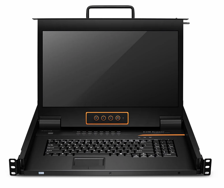 Switch/Commutateur KVM à 16 Ports x 2 Utilisateurs avec Écran LCD 17" Full HD 1080P et Accès à Distance IP, USB Cat5e/6, Montage en Rack 1U