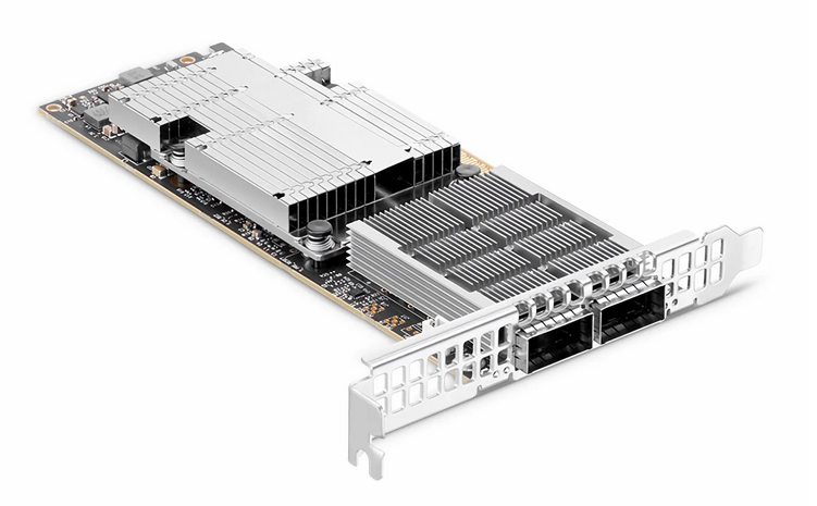 Carte d'Adaptateur NVIDIA Mellanox MCX755106AS-HEAT ConnectX®-7 InfiniBand & Ethernet 200GbE/NDR200, Double Port QSFP112, PCIe 5.0 x16