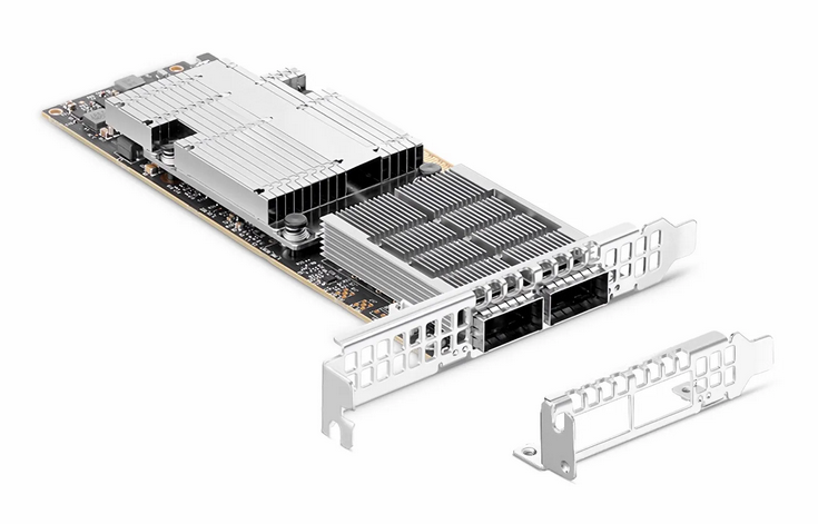 Carte d'Adaptateur NVIDIA Mellanox MCX755106AS-HEAT ConnectX®-7 InfiniBand & Ethernet 200GbE/NDR200, Double Port QSFP112