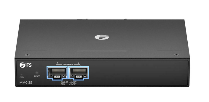 Convertisseur de Média Ethernet 10 Gigabit Géré, 1x 10GBase-X vers 1x 10GBase-X, 2 emplacements SFP+, norme de prise européenne