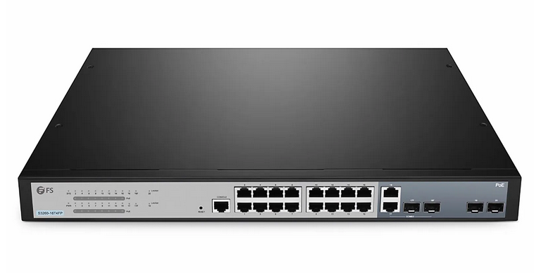 S3260-16T4FP, Switch Gigabit Ethernet L2+ PoE+ à 16 Ports, 16 x Ports PoE+ @250W, avec 2 Liaisons Montantes SFP 1Gb