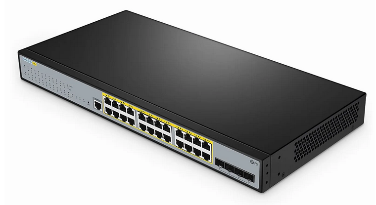 S3400-24T4SP, Commutateur Ethernet Gigabit L2+ PoE+ 24 ports, 24 ports PoE+ à 370 W, avec 4 Liaisons Montantes SFP+ 10 Gb