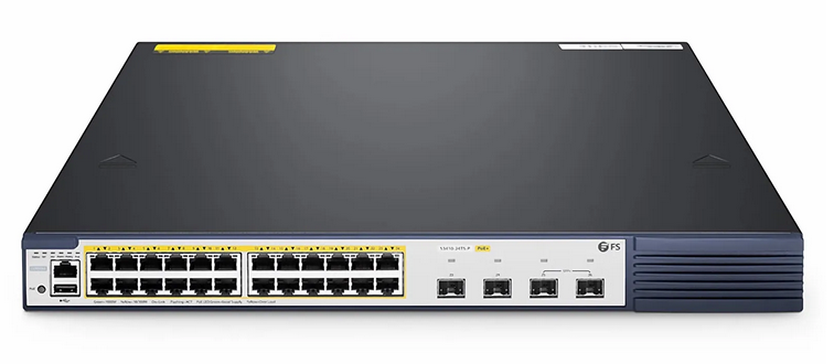 S3410-24TS-P, Commutateur Ethernet Gigabit L2+ PoE+ 24 ports, 24 ports PoE+ à 740 W, avec 2 liaisons montantes SFP+ 10 Gb et 2 ports SFP combinés