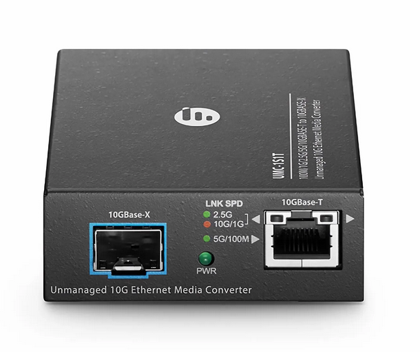 Convertisseur de Média Ethernet 10 Gigabit Non Géré, 1x 100M/1G/2.5G/5G/10GBase-T vers 1x 10GBase-X SFP+, norme de prise européenne