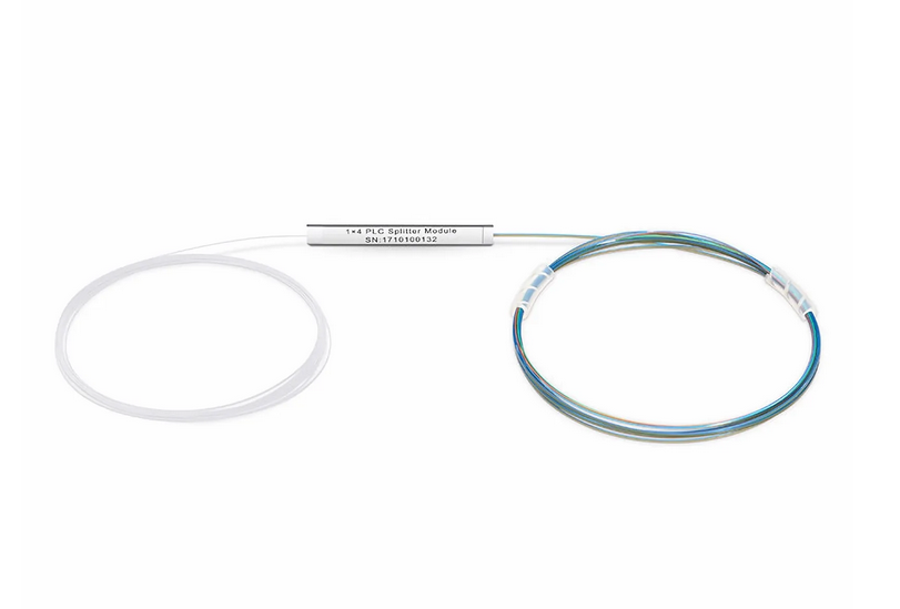 Splitter PLC à Fibre Optique 1x 4, Tube en Acier, Fibre Nue 250μm, sans Connecteur, Monomode