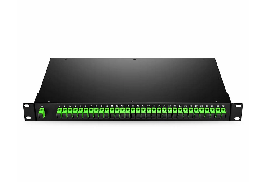 Splitter PLC à Fibre Optique 1x 32, Montage en Rack 1U 19", SC/APC, Monomode