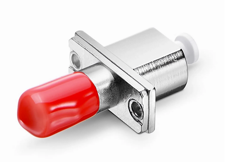 Adaptateur/Coupleur de Fibre Optique Métallique ST/UPC Femelle vers LC/UPC Femelle Hybride Simplex Monomode/Multimode avec Bride