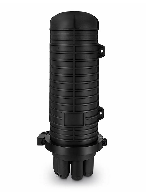 Boîtier d'épissure optique en dôme 144 fibres 2Entrées-4Sorties, joint mécanique, avec 1 plateau d'épissure fusion préinstallé