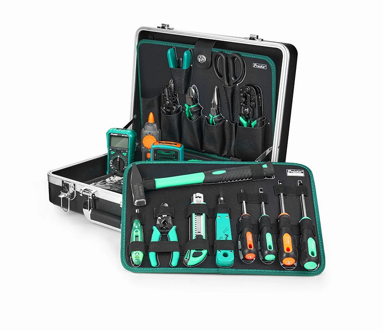 Kit d'Outils d'Installation de Fibre Optique et de Télécommunications Pro'sKit® PK-9472G